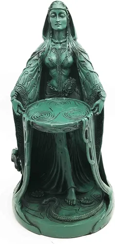 Vista 2 de Ebros Gift Figura irlandesa de triple diosa Danu Don Divina Fuente Femenina Sabiduría Riqueza Fuerza Estatua Luna Diosa