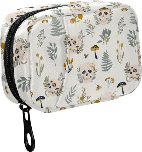 Vista 14 de Fustylead Organizador estético de píldoras de hongos rojos Amanita, bolsa de viaje, pequeño estuche portátil para píldoras para vitaminas y aceite