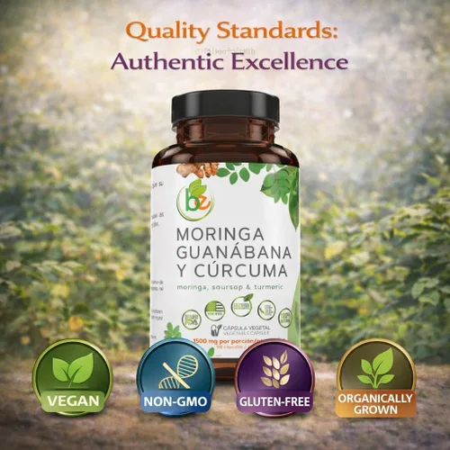 Vista 8 de Moringa, Guanabana y Cúrcuma (Moringa, Guanábana y Cúrcuma) 90 cápsulas 1500 mg por porción, potente mezcla de ingredientes 100% naturales