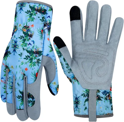 Vista 44 de Guantes de Jardinería de Cuero MERTURN para Mujeres, Guantes de Jardín a Prueba de Espinas, Guantes de Trabajo Compatibles con Pantalla Táctil