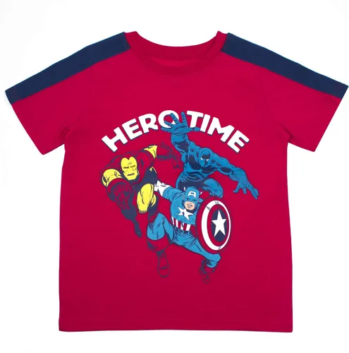 Vista 4 de Marvel Avengers Boys T-Shirt 3 Pack for Toddler and Little Kids GreyNavyRed