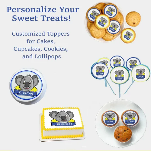 Vista 3 de 7” Circle Edible Custom Print Cake Topper - Create Personalized Image for Theme Party Events & Special Occasions - 1 Per Sheet, Gluten Free, Soy