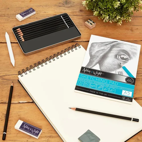 Vista 4 de Ashton and Wright - Bloc de dibujo clásico marfil A4 "8.3 x 11.7" - Papel de 5.64 oz/m² - 30 hojas - Paquete de 2