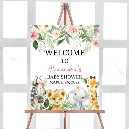 Vista 10 de Letrero de bienvenida personalizado para baby shower, tablero de bienvenida personalizado con oso de peluche para baby shower, decoración neutra