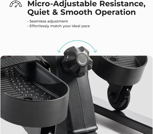Vista 5 de Sunny Health & Fitness Under Desk Pedal Elliptical Machine Leg Exerciser Joint-Friendly, Quiet Operation, Adjustable Resistance, Compact, Compact