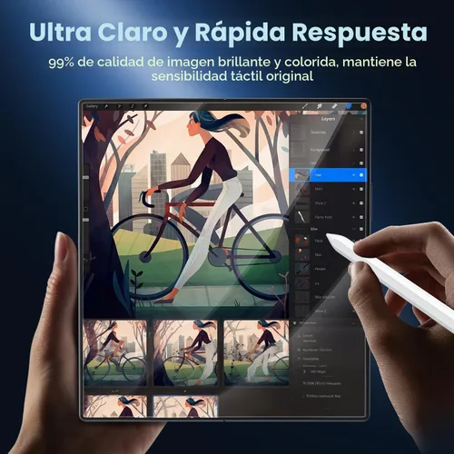 Vista 4 de WSKEN Protector de pantalla para Samsung Galaxy Z Fold 7 – [Marco de alineación automática] Paquete de 2 películas interiores de TPU + 2