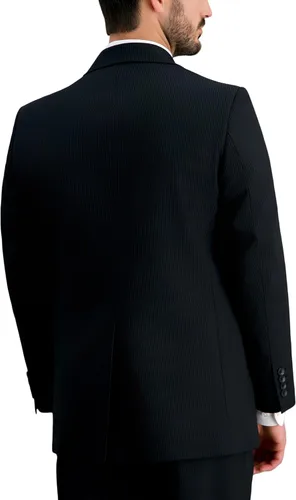 Vista 2 de Haggar JMH Classic Fit Premium Stretch Suit Pantalones y chaquetas separados para hombre Rayas negras