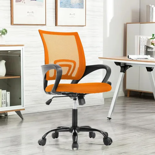 Vista 13 de Silla de escritorio, silla de oficina en casa, sillas de computadora de malla con soporte lumbar y reposabrazos, silla de escritorio ergonómica