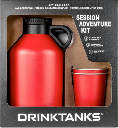 Vista 7 de DrinkTanks® - Growlers de acero inoxidable de 64 onzas para cerveza y tazas de acero inoxidable de 16 onzas, cultivador de cerveza aislado con 2