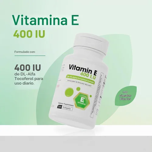 Vista 2 de Vitamina E 400 UI Softgels Antioxidante Skin Support 100 Count