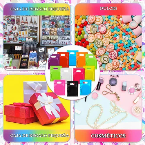 Vista 7 de Geyoga 500 bolsas pequeñas de plástico para regalo, a granel, color sólido Varios