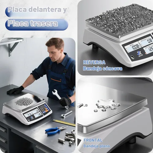 Vista 10 de Balanza de conteo de precio industrial, balanza de banco digital de 22lb/10kg x 0.1g para inventario de piezas pequeñas, balanza de monedas