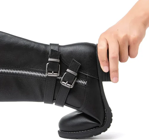 Vista 7 de GLOBALWIN Botas altas hasta la rodilla para mujer, botas de equitación cómodas para mujer, tacón bajo