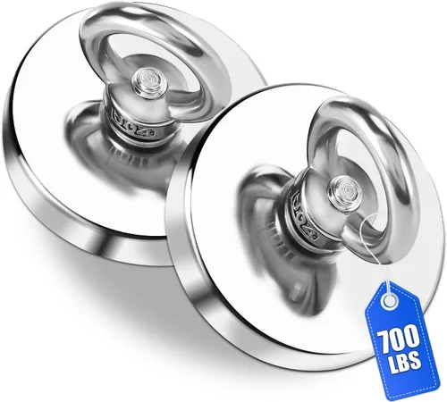 Vista 13 de DIYMAG Imanes de pesca de neodimio fuertes de 150 libras (149.9 lbs) con fuerza de tracción imán de tierras raras con agujero avellanado diámetro