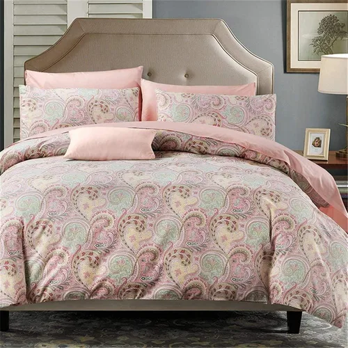Vista 13 de ABREEZE Juego de funda de edredón tamaño individual con cierre de botón, 100% algodón egipcio, juego de ropa de cama floral de granja, color rosa, 3