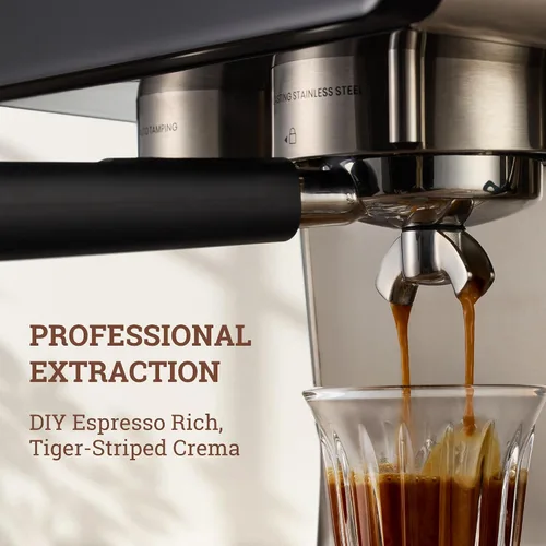 Vista 20 de Máquina de espresso con distribución automática y tazón con molinillo, cafetera barista con cold brew, espumador de leche para latte, máquina