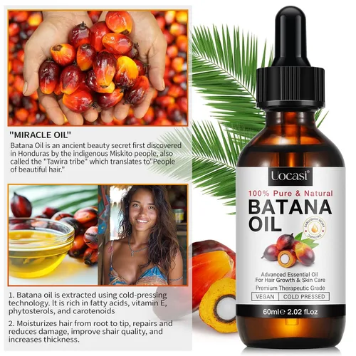 Vista 4 de Uocasi Aceite de batana puro para el crecimiento del cabello, aceite crudo sin refinar para espesar el cabello, prevenir la pérdida y la sequedad