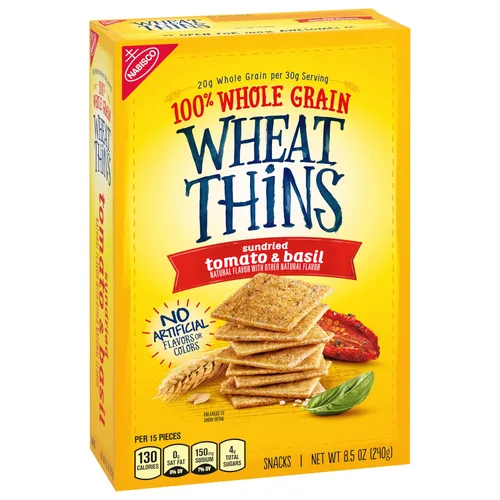 Vista 10 de Wheat Thins Galletas de grano entero de 8.5 onzas, 6 unidades, tomate y albahaca secada, 6