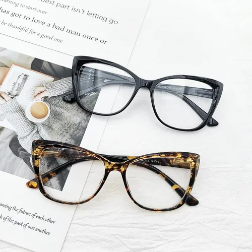 Vista 6 de Lentes de lectura de gran tamaño con diseño de ojo de gato para mujer, ligeros y grandes, lentes de moda para hombres, Paquete de 2 (negro+tortuga)