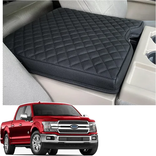 Vista 10 de JDMCAR - Funda de consola central para Ford F150 2015-2020, F250, F350, F450 y Expedition 2018-2024, funda de neopreno para reposabrazos