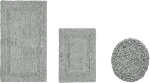 Vista 307 de Better Trends - Juego de 2 alfombras de baño 100% algodón, extra suaves, con borlas, de 17" x 24", alfombra de baño superabsorbente y reversible