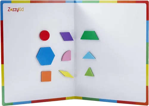 Vista 9 de ZazzyKid Juego de bloques de patrón magnético para niños: 216 piezas rompecabezas de forma geométrica Tangram - STEM