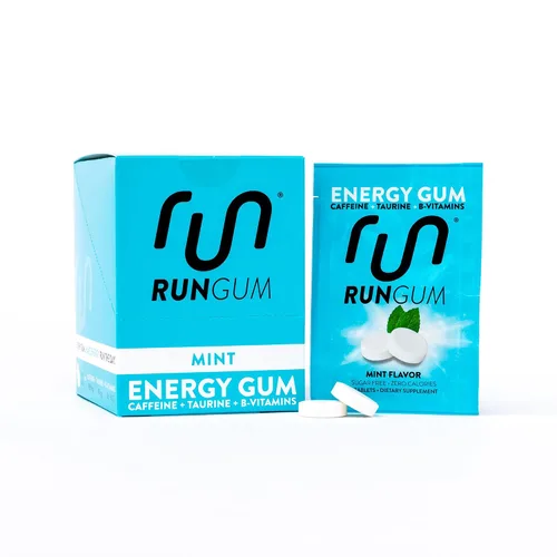 Vista 15 de RUN GUM Bubblegum Energy - Goma de mascar de 50 mg de cafeína, taurina y vitaminas B por pieza, 24 unidades (paquete de 12) sin azúcar, cero