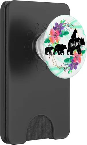 Vista 7 de PopSockets - Soporte para teléfono móvil y tabletas, diseño de oso de mamá, Negro