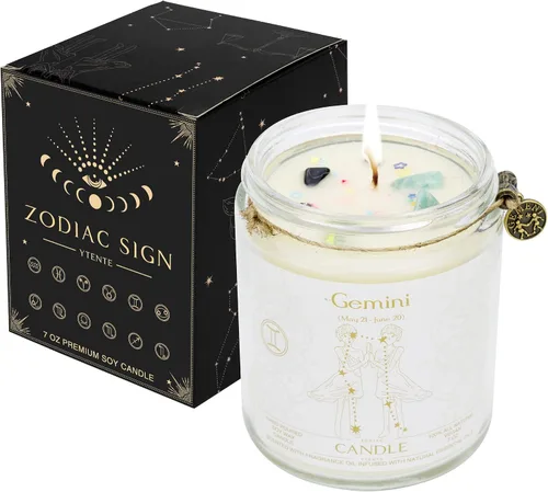 Vista 15 de Regalos de Aries para mujeres, Velas del signo zodiacal Aries, Velas de cristal regalo de astrología, Velas perfumadas regalos para mujeres Mamá