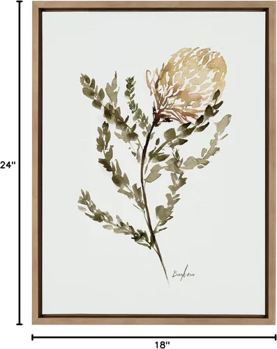 Vista 7 de Kate and Laurel Sylvie Wild Banksia - Lienzo decorativo enmarcado para pared, 18 x 24 pulgadas, arte decorativo para pared