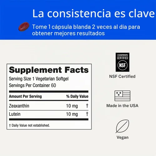Vista 6 de EyePromise: Zeaxantina + Vitamina del ojo de luteína - Protege y mejora la salud macular