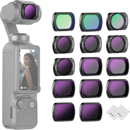 Vista 19 de Conjunto de Filtros con Efecto Magnético NEEWER Compatible con DJI OSMO Pocket 3 Combo de Accesorios para Creadores, Paquete de 4 Filtros 8X