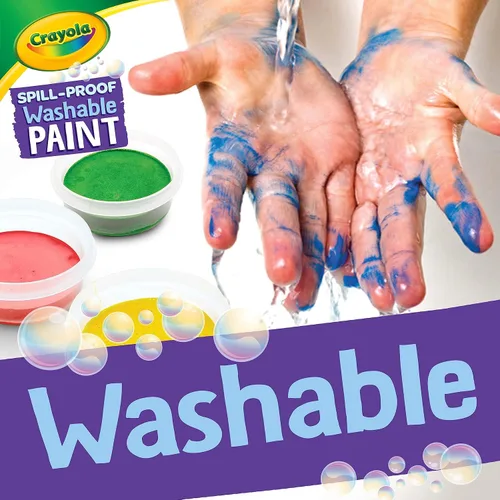 Vista 6 de Crayola Juego de Pintura a Prueba de Derrames (25 unidades), Pintura Lavable para Niños, Suministros de Manualidades para Niños, Regalo Navideño
