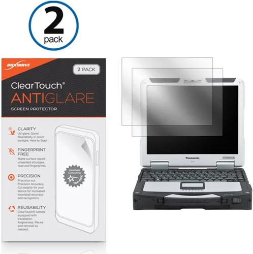 Vista 2 de BoxWave Protector de pantalla compatible con Panasonic Toughbook 31 CF-31 – ClearTouch Anti-reflejo (paquete de 2), película mate antihuellas