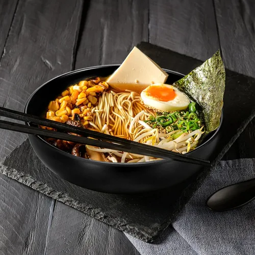 Vista 7 de DOITOOL Recipiente A5 de estilo japonés para ramen de 8.46 pulgadas, recipiente de fideos de porcelana de imitación, apto para microondas