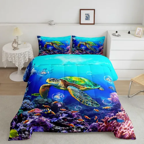 Vista 13 de Juego de edredón Lake House tamaño Twin, juego de ropa de cama náutica de navegación con ancla de 2 piezas para decoración de habitación de niños