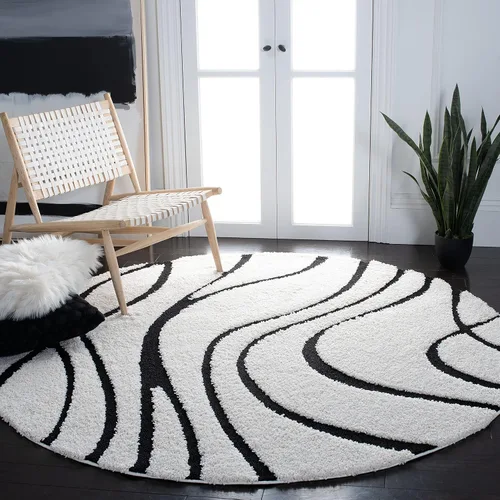 Vista 27 de Safavieh Florida Shag Collection - Alfombra de área de 2 x 3 pies, color crema/beige, diseño geométrico, felpa de 1.2 pulgadas de grosor, ideal