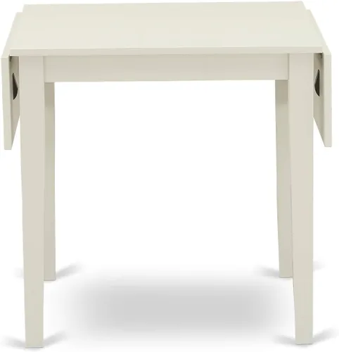 Vista 7 de East West Furniture 1NDEN3-LWH-06 - Juego de mesa de comedor de 3 piezas que contiene una mesa rectangular con gotas y 2 sillas tapizadas de tela