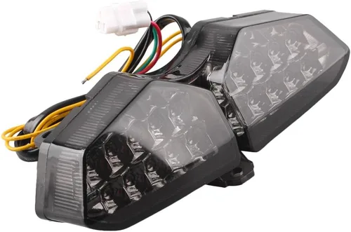 Vista 2 de Luz trasera LED para motocicleta YZF R6 2003 2004 2005 & YZF R6S 2006 2007 2008 2009 color negro