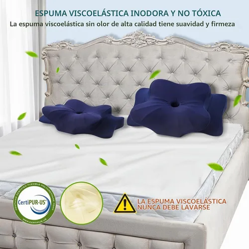Vista 4 de DONAMA - Almohada cervical para cuello y hombros, almohada de espuma viscoelástica con contorno, almohada ergonómica de apoyo para el cuello