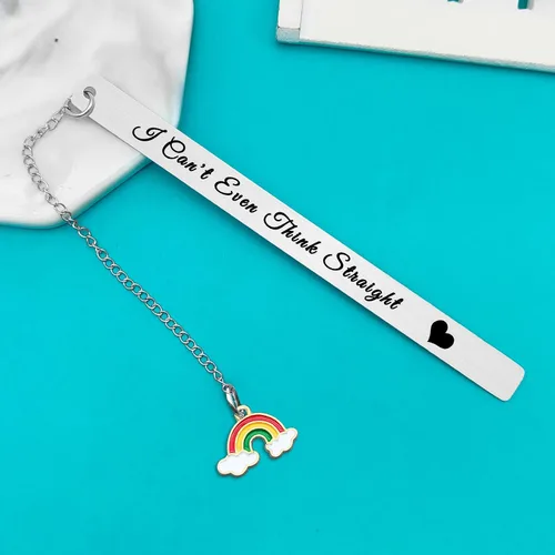 Vista 4 de Regalo de orgullo gay, divertido regalo LGBT I Can't Even Think Straight Marcador lesbiana regalo para novia, esposa, aniversario, día de San