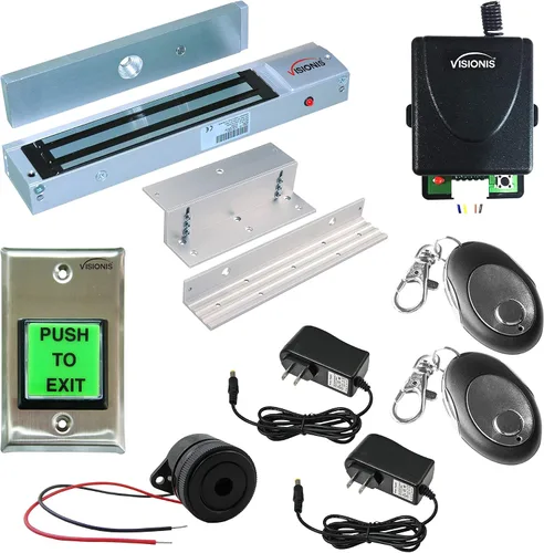 Vista 7 de Visionis Buzz-in Kit de control de acceso, cerradura magnética de 600 libras, puerta de entrada