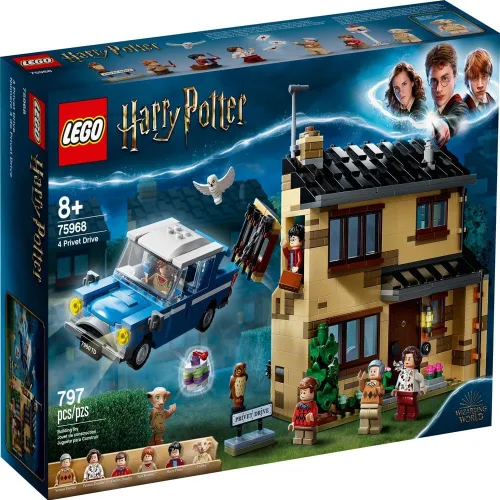 Vista 6 de LEGO Harry Potter 4 Privet Drive 75968 Casa y Coche Volador Ford Anglia, Regalos del Mundo Mágico para Niños, Niñas y Niños con Minifiguras de Harry