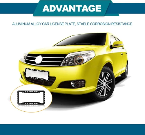 Vista 4 de Marco de placa con huellas de pata - 2 piezas de placa de matrícula personalizada de aluminio para automóvil con cubierta de huellas de pata