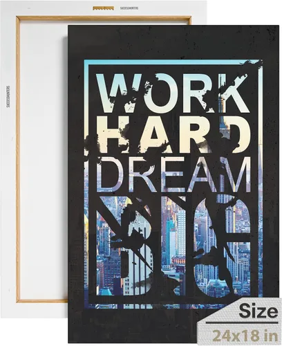 Vista 60 de Lienzo decorativo motivacional para pared con texto en inglés "Road To Successful" (Camino al éxito), diseño motivacional para la oficina, con texto