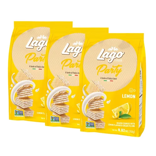 Vista 8 de Gastone Lago Party Wafers, capuchino, 8.82 onzas, galletas italianas de oblea con relleno de crema con sabor a capuchino, verificado sin OMG