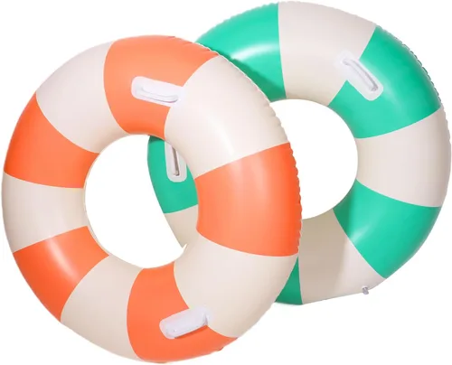 Vista 11 de Flotadores inflables de piscina para adultos, flotadores inflables para anillo de natación para adultos, balsa de piscina inflable para verano