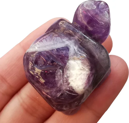 Vista 6 de 1 pieza de cristales de tortuga de labradorita negra y piedras curativas, escultura coleccionable de animales tallados a mano de 1.5 pulgadas