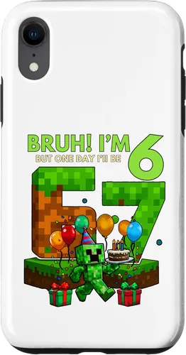 Vista 25 de Bruh I'm 6 But One-Day I'll Be 67 Retro 6th Birthday Kids Case for iPhone 17