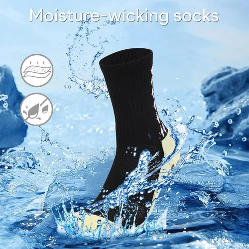 Vista 5 de L04AYABY Grip Socks - Calcetines deportivos de fútbol para hombre, antideslizantes, calcetines acolchados para correr, fútbol, paquete de 134